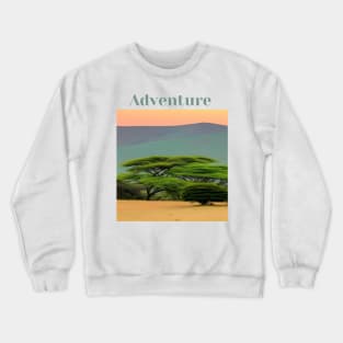 "Safari Drive Adventure - Serene Journey through the Wild, Vibey Safari-Inspired Tee, Unisex Adventure Lover T-shirt, Aesthetic Safari Scene, Nature-inspired Design" Crewneck Sweatshirt